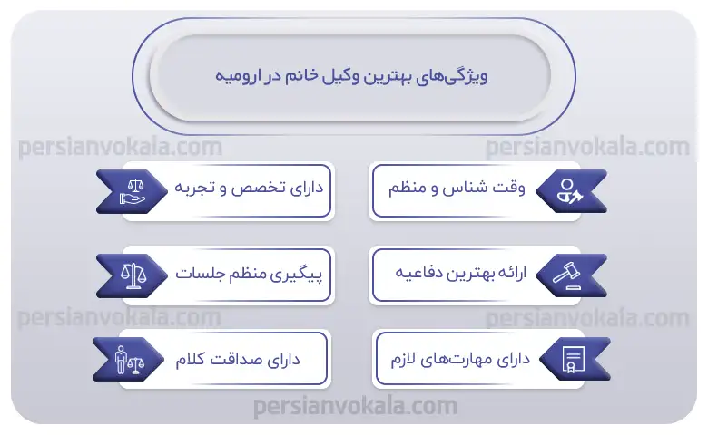 اینفوگرافیک بهترین وکیل خانم در ارومیه